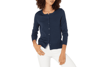 Women's Lightweight Crewneck Cardigan Sweater - Plus Size