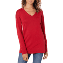 Women's Lightweight Long-Sleeve V-Neck Tunic Sweater - Plus Size