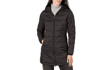 Women's Lightweight Water-Resistant Hooded Puffer Coat - Plus Size