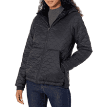 Women's Lightweight Water-Resistant Sherpa-Lined Hooded Puffer