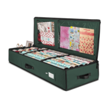 ZOBER Wrapping Paper Storage Container - 40 Inch Organizer with Pockets - Fits 20 Standard Rolls, Bows, Ribbons