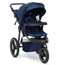 babyGap Trek Jogging Stroller - Lightweight with Extendable Canopy & Reclining Seat - Includes Car Seat Adapter - Navy Camo