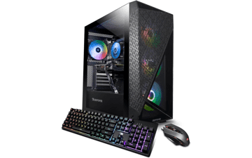 iBuyPower SlateMesh Gaming PC Desktop (AMD Ryzen 5 7600, RTX 4060 8GB, 16GB DDR5 5200 Mhz, 500GB NVMe SSD, Windows 11 Home) - Black