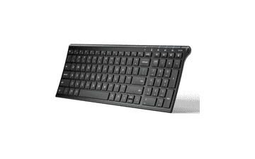 iClever BK10 Bluetooth Keyboard - Wireless Rechargeable Multi Device Keyboard with Number Pad - Full Size Stable Connection for Mac, Windows, iOS, Android, Laptop