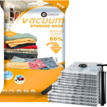 12 Pack Vacuum Storage Bags with Travel Hand Pump