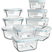 AILTEC Glass Food Storage Containers [18 Piece]