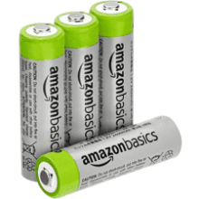 Amazon Basics 4-Pack Rechargeable AA NiMH Batteries