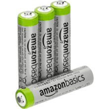 Amazon Basics 4-Pack Rechargeable AAA NiMH Batteries