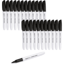 Amazon Basics Fine Point Permanent Markers, Black, 24-Pack