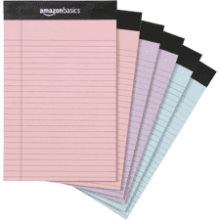 Amazon Basics Narrow Ruled 5x8-Inch Note Pads, 6 Count