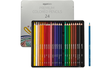 Amazon Basics Premium Colored Pencils, 24 Count