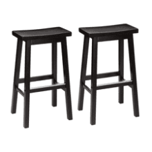 Amazon Basics Solid Wood Saddle-Seat Kitchen Counter Barstool