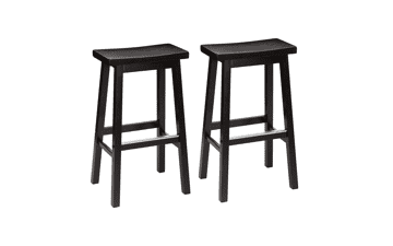 Amazon Basics Solid Wood Saddle-Seat Kitchen Counter Barstool