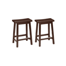 Amazon Basics Solid Wood Saddle-Seat Kitchen Counter-Height Stool