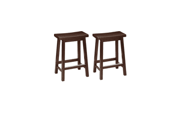 Amazon Basics Solid Wood Saddle-Seat Kitchen Counter-Height Stool