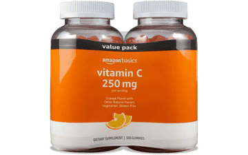 Amazon Basics Vitamin C 250 mg Gummies, Orange, 300 Count