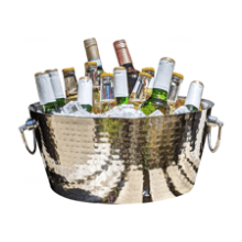 BREKX Hammered Stainless-Steel Beverage Tub