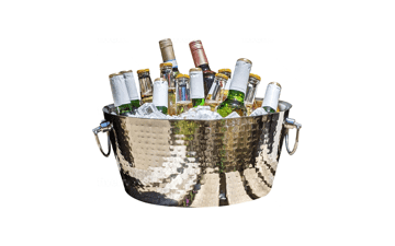 BREKX Hammered Stainless-Steel Beverage Tub