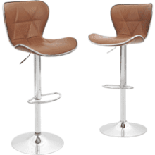 CangLong Adjustable Swivel Barstools, Set of 2