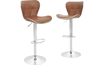 CangLong Adjustable Swivel Barstools, Set of 2