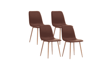 CangLong Dining Kitchen PU Cushion Seat Chairs, Set of 4