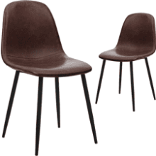 CangLong Faux Leather Dining Side Chair, Set of 2