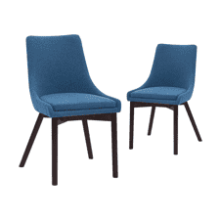 CangLong Upholstered Fabric Chairs, Set of 2, Blue