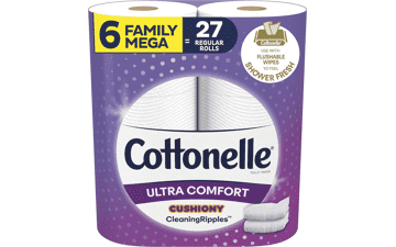 Cottonelle Ultra Comfort Toilet Paper, 6 Family Mega Rolls