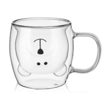 Cute Bear Tea Cup Double Wall Glass Mug