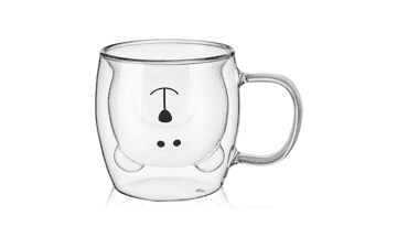 Cute Bear Tea Cup Double Wall Glass Mug