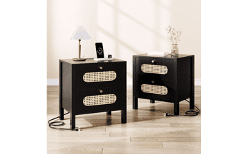 DWVO Rattan Nightstands Set of 2