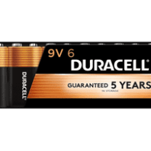 Duracell Coppertop 9V Battery, 6 Count Pack