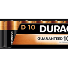 Duracell Coppertop D Batteries, 10 Count Pack