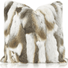 Entua Natural Handcrafted Rabbit Fur Throw Pillow Covers