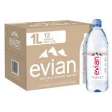 Evian Natural Spring Water, 33.81 Fl Oz (Pack of 12)