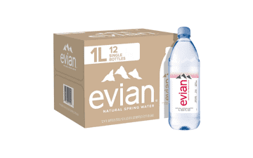 Evian Natural Spring Water, 33.81 Fl Oz (Pack of 12)