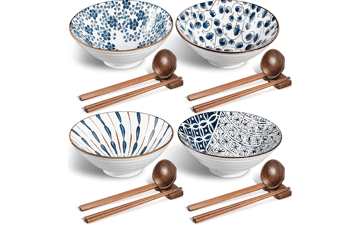 Geiserailie Ceramic Ramen Bowl Set