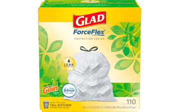 Glad ForceFlex 13 Gal Trash Bags, 110 Ct