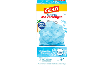 Glad ForceFlex MaxStrength Trash Bags, 13 Gallon, 34 Count