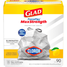 Glad ForceFlex MaxStrength with Clorox Trash Bags