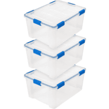 IRIS USA 3 Pack 60 Quart WeatherPro Plastic Storage Box