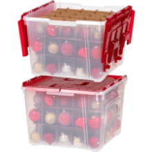 IRIS USA Ornament Storage Box, 2-Pack