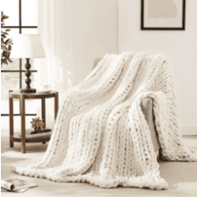 L'AGRATY Chunky Knit Blanket Throw