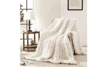 L'AGRATY Chunky Knit Blanket Throw