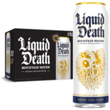 Liquid Death Still Mountain Water, 19.2 oz King Size Cans (8-Pack)