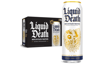 Liquid Death Still Mountain Water, 19.2 oz King Size Cans (8-Pack)