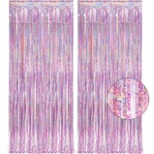 Pink Tinsel Curtain Party Backdrop