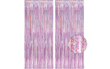 Pink Tinsel Curtain Party Backdrop