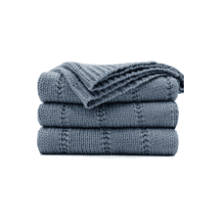 RECYCO Cable Knit Dusty Blue Throw Blanket