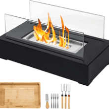 ROZATO Tabletop Fire Pit with Smores Maker Kit